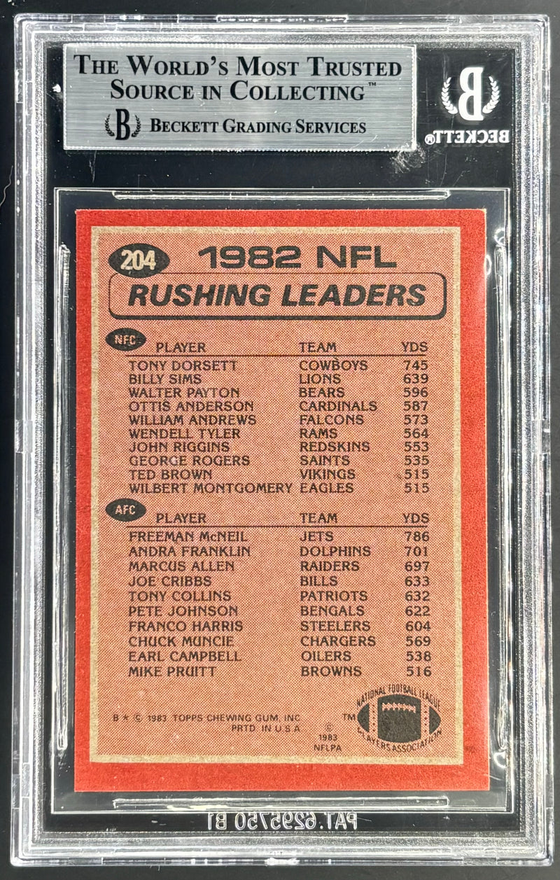 1983 Topps Freeman McNeil Tony Dorsett Rushing Leaders 