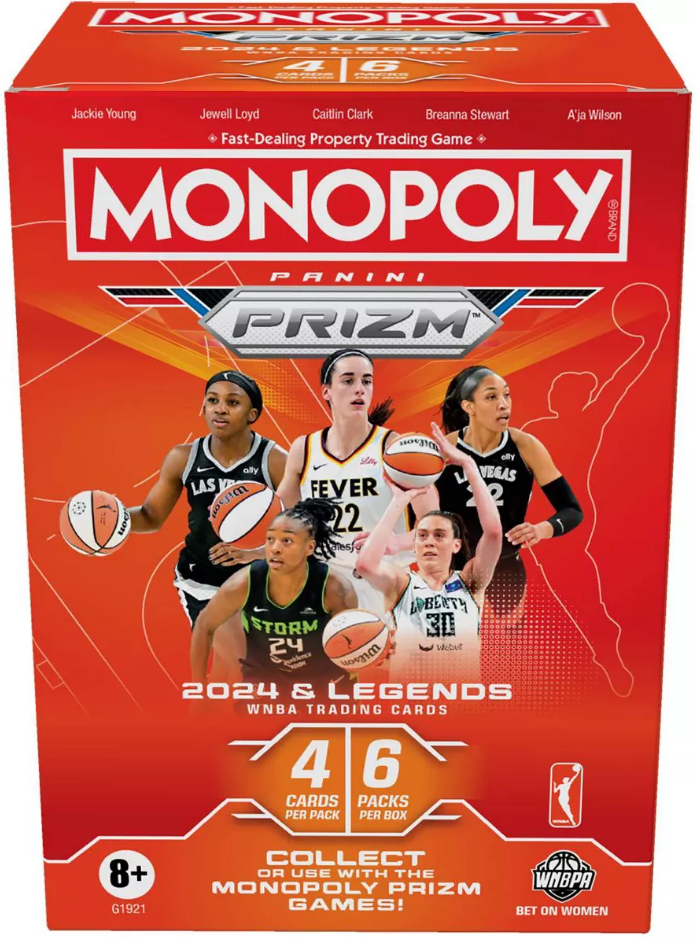 2024 Prizm Monopoly WBNA Blaster Box (6 Packs Per Box, 4 Cards Per Pack)