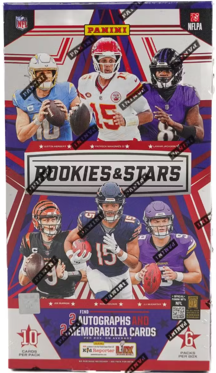 2024 Panini Rookies and Stars Football Hobby Box (6 Packs per Box, 10 Cards per Pack)