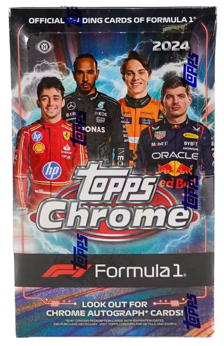 2024 Topps Chrome F1 Hobby Box (12 Packs Per Box, 8 Cards Per Pack)