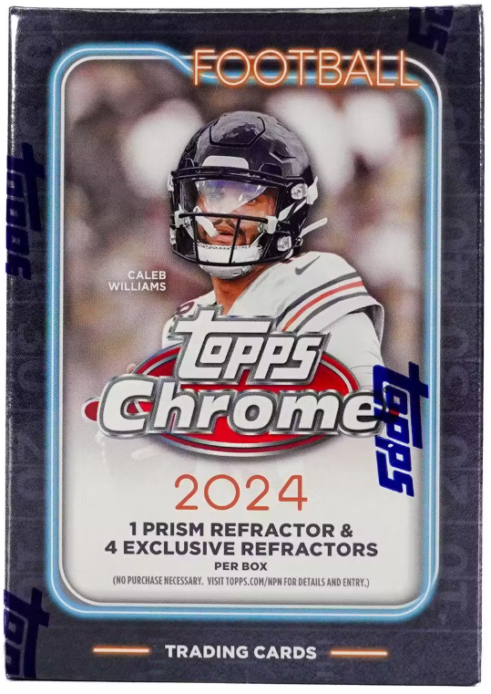 2024 Topps Chrome Football Blaster Box (7 Packs Per Box, 4 Cards Per Pack)