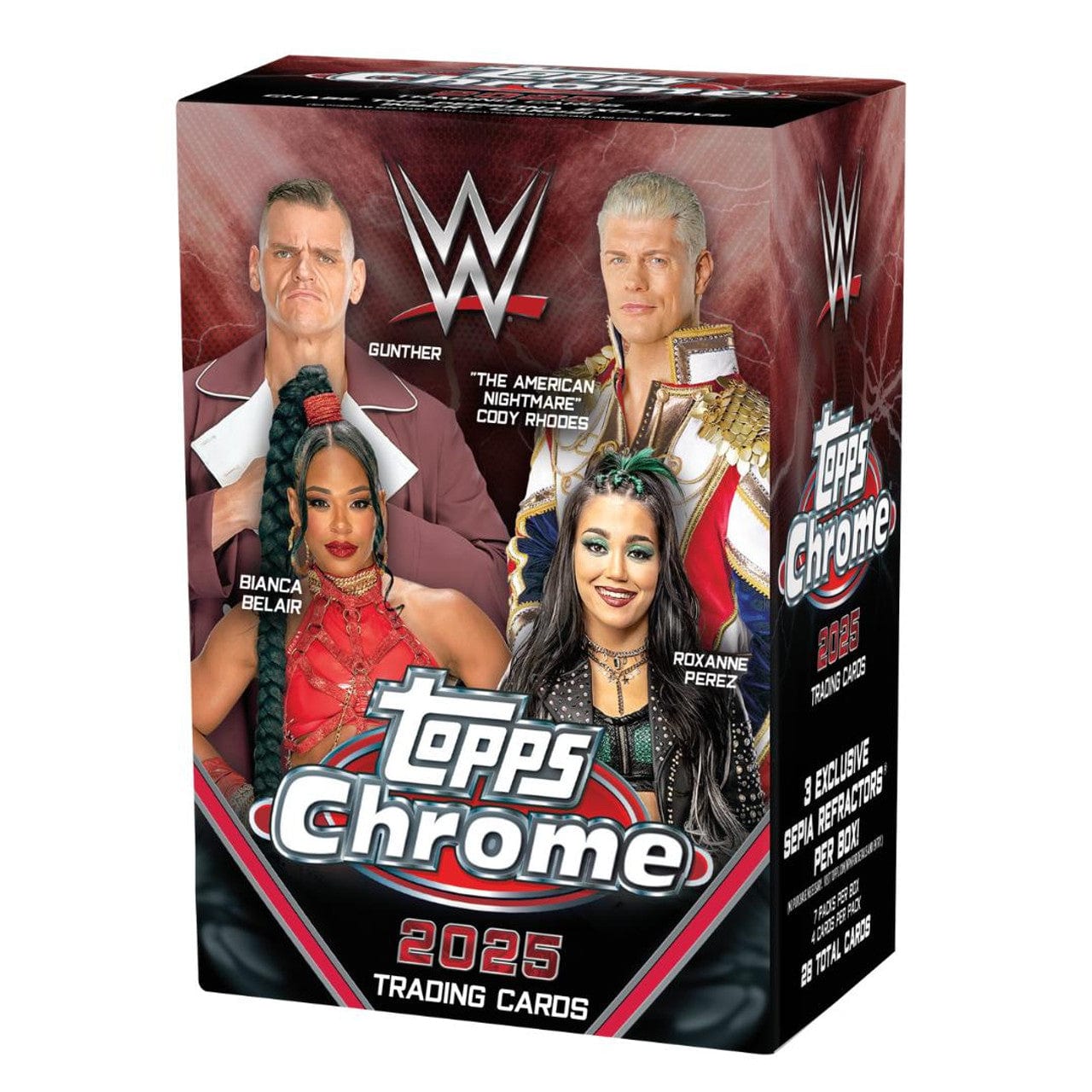 2025 Topps Chrome WWE Blaster Box (7 Packs Per Box 4 Cards Per Pack