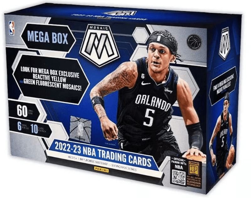2022-23 Panini Mosaic NBA Mega Box Yellow and Green Parallels (6 Packs Per Box, 10 Cards Per Pack)