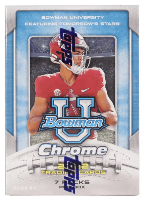 2022 Bowman Chrome University Football Blaster (7 Packs per Box, 4 Cards per Pack)