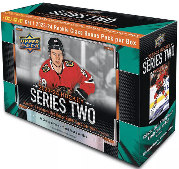 2023-24 Upper Deck Series 2 Hockey Mega Box (7 Packs Per Box, 12 Cards Per Pack)