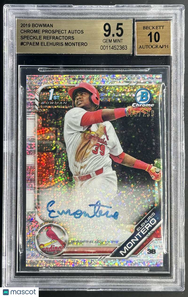 2019 Bowman Chrome Elehuris Montero /299 Autograph Speckle 