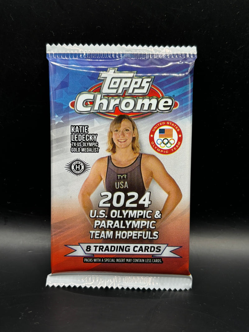 2024 Topps Chrome U.S Olympic & Paralympic Trading Card Pack (1 Pack, 8 Cards)