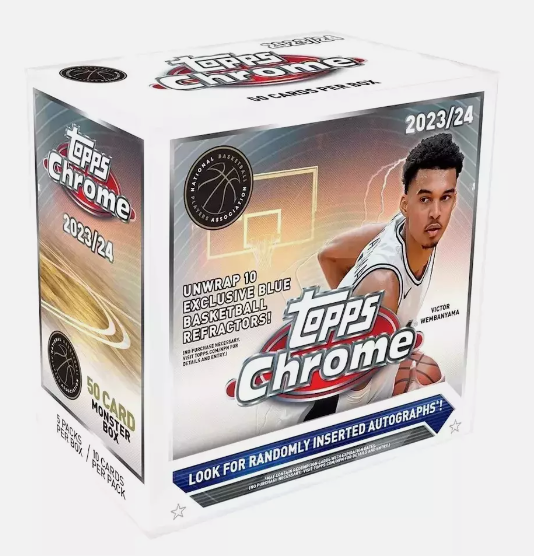 2023-24 Topps Chrome Basketball Mega Box ( 5 packs per box / 10 cards per pack)