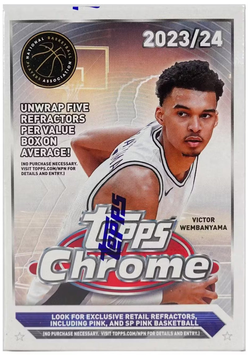 2023-24 Topps Chrome Basketball Blaster Box ( 7 packs per box / 4 cards per pack. )