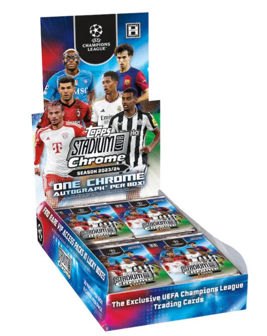 2023-24 Topps UEFA Stadium Club Chrome Soccer Hobby Box (20 Packs, 6 Cards Per Pack)