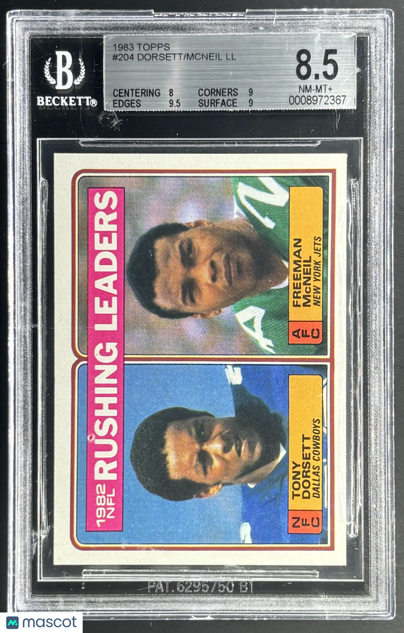 1983 Topps Freeman McNeil Tony Dorsett Rushing Leaders 