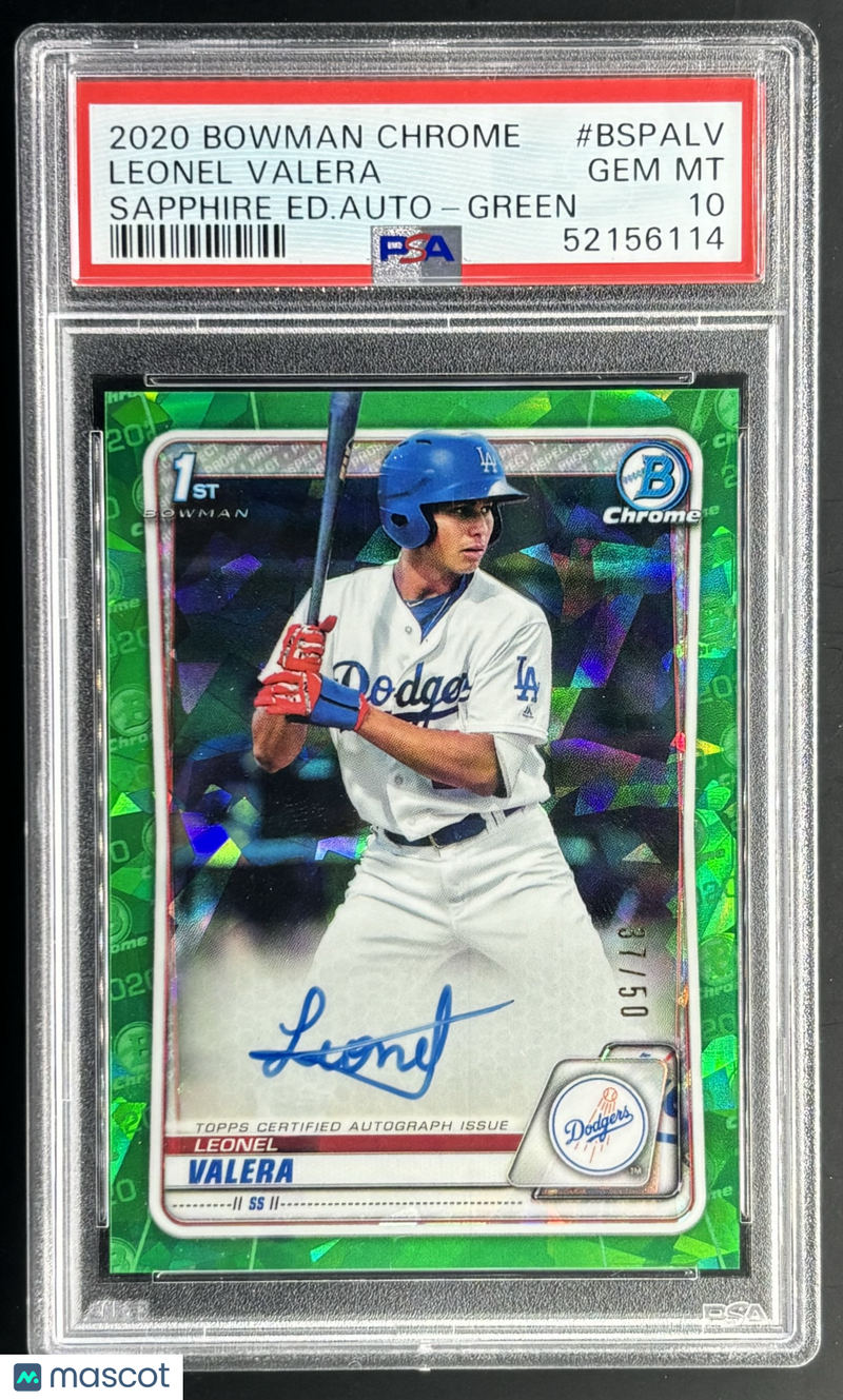 2020 Bowman Chrome Sapphire Leonel Valera 1st /50 Autograph